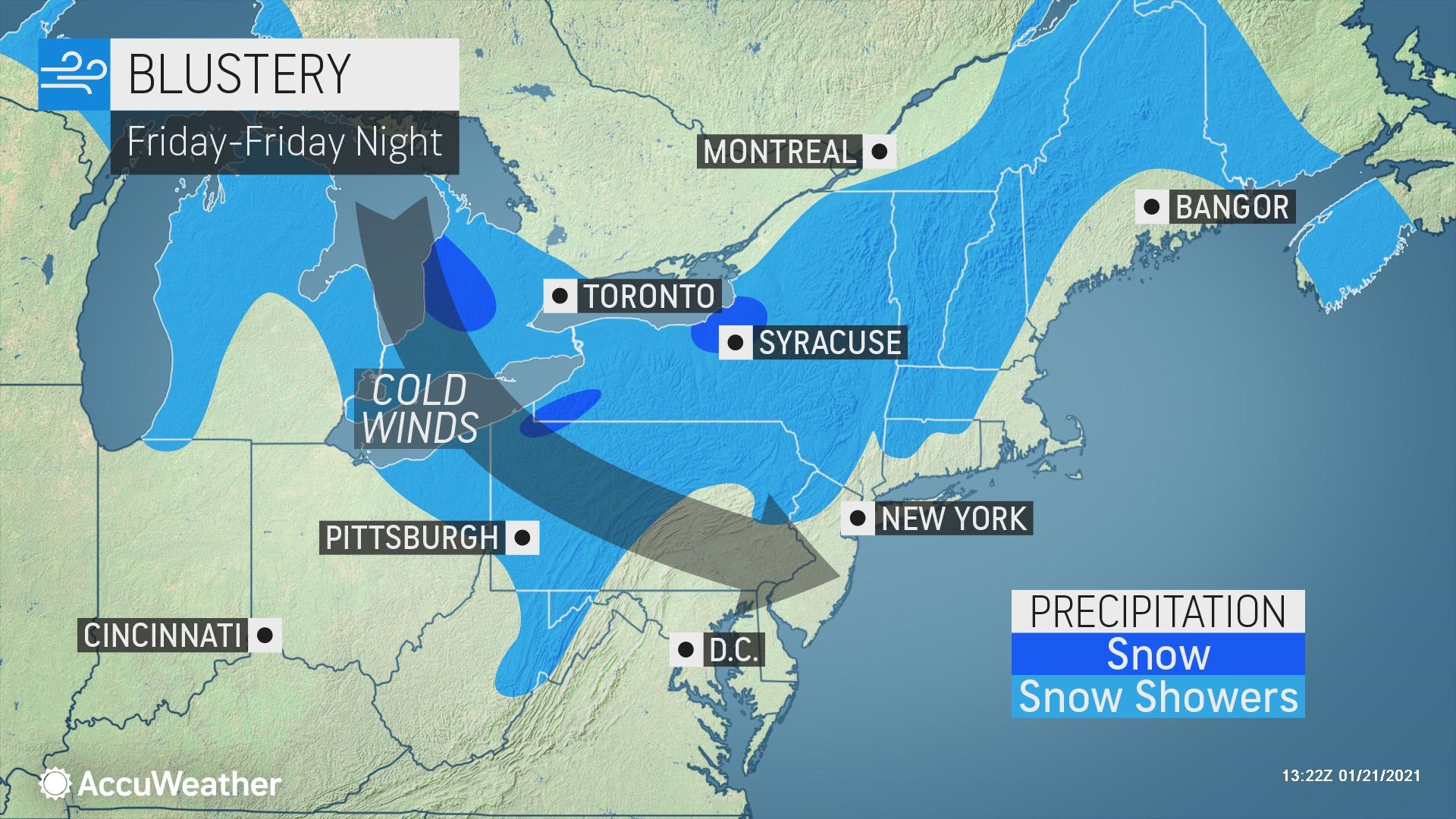 Arctic air in Northeast, Upper Midwest to be accompanied by spotty snow ...