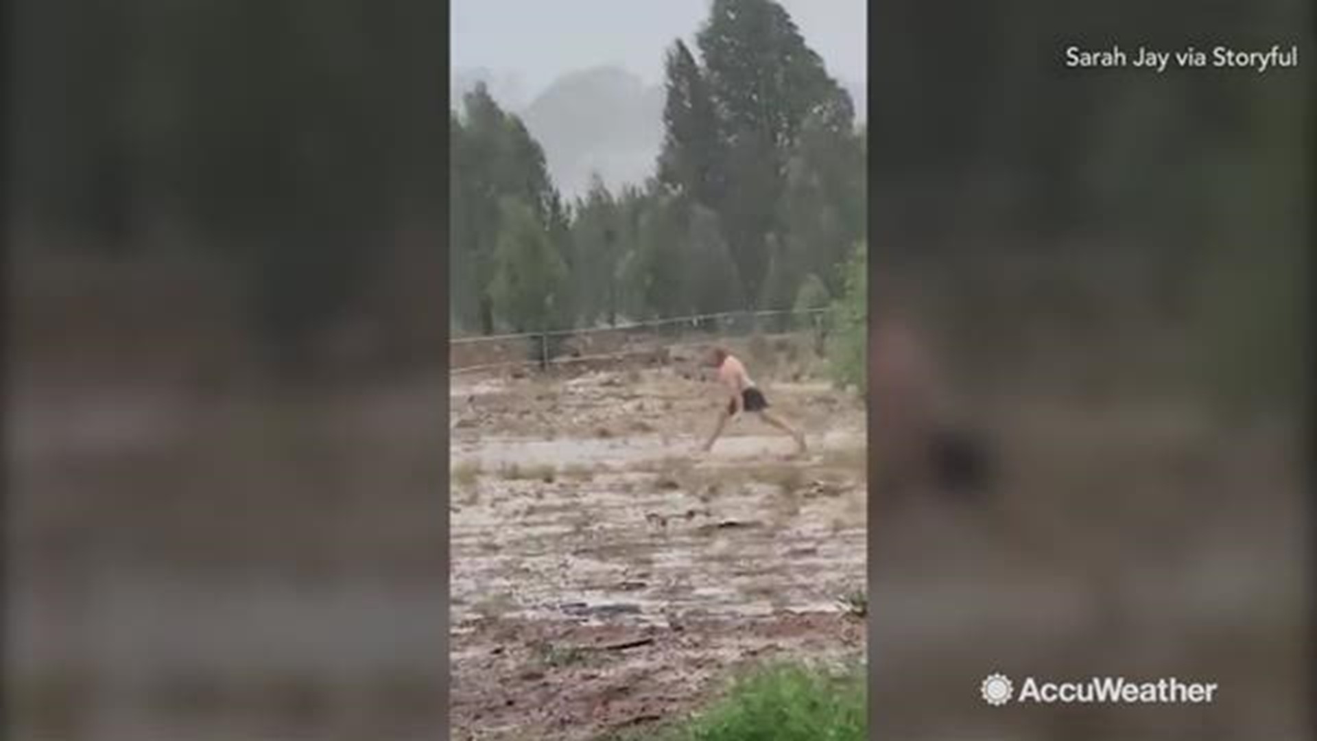 On Jan 20 Australia finally got its first severe rainfall in over 100 days, and this man from Dubbo, New South Wales knew how to celebrate. According to the videographer, the man grabbed a beer and tore off his shirts before heading outside to enjoy the r