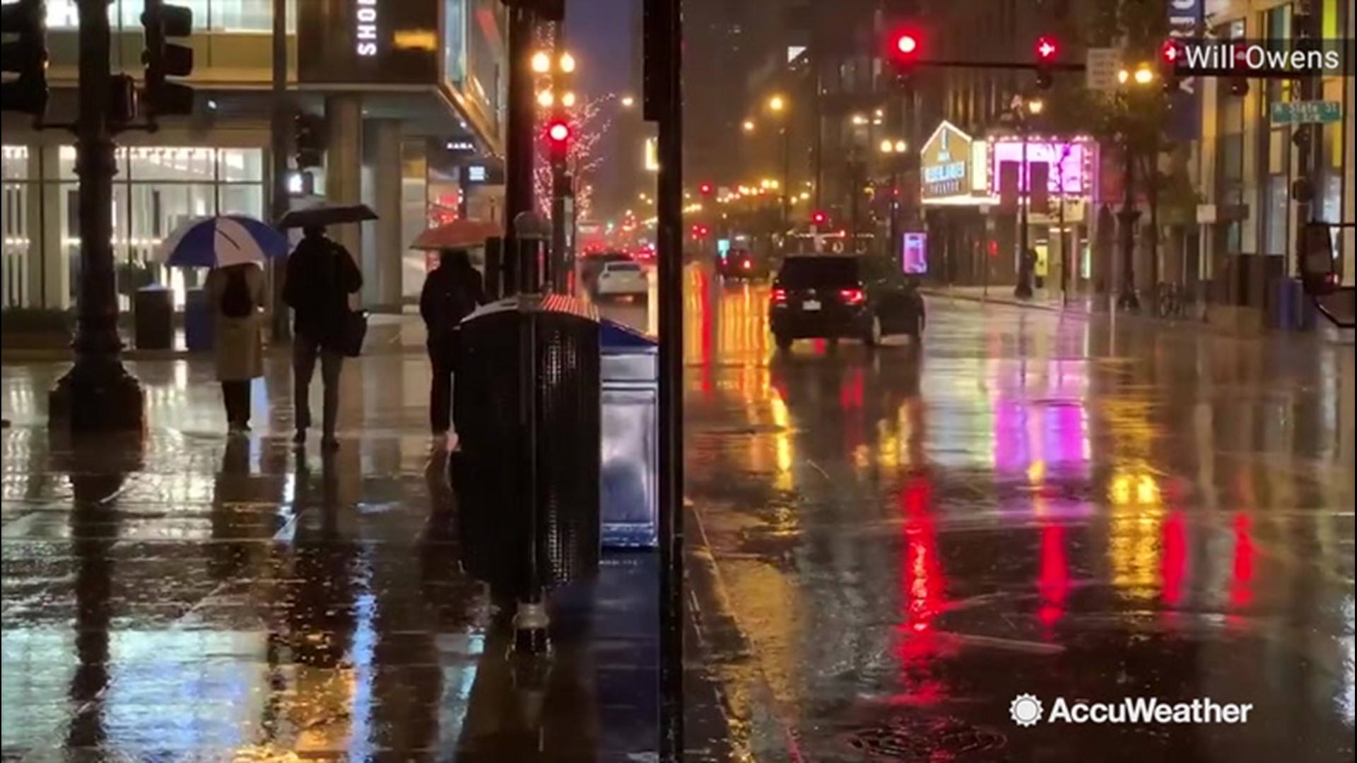 The morning commute was a bit wet for Chicagoans as rain poured down on Nov. 21.