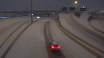 Slippery commute after wintry mix hits Dallas