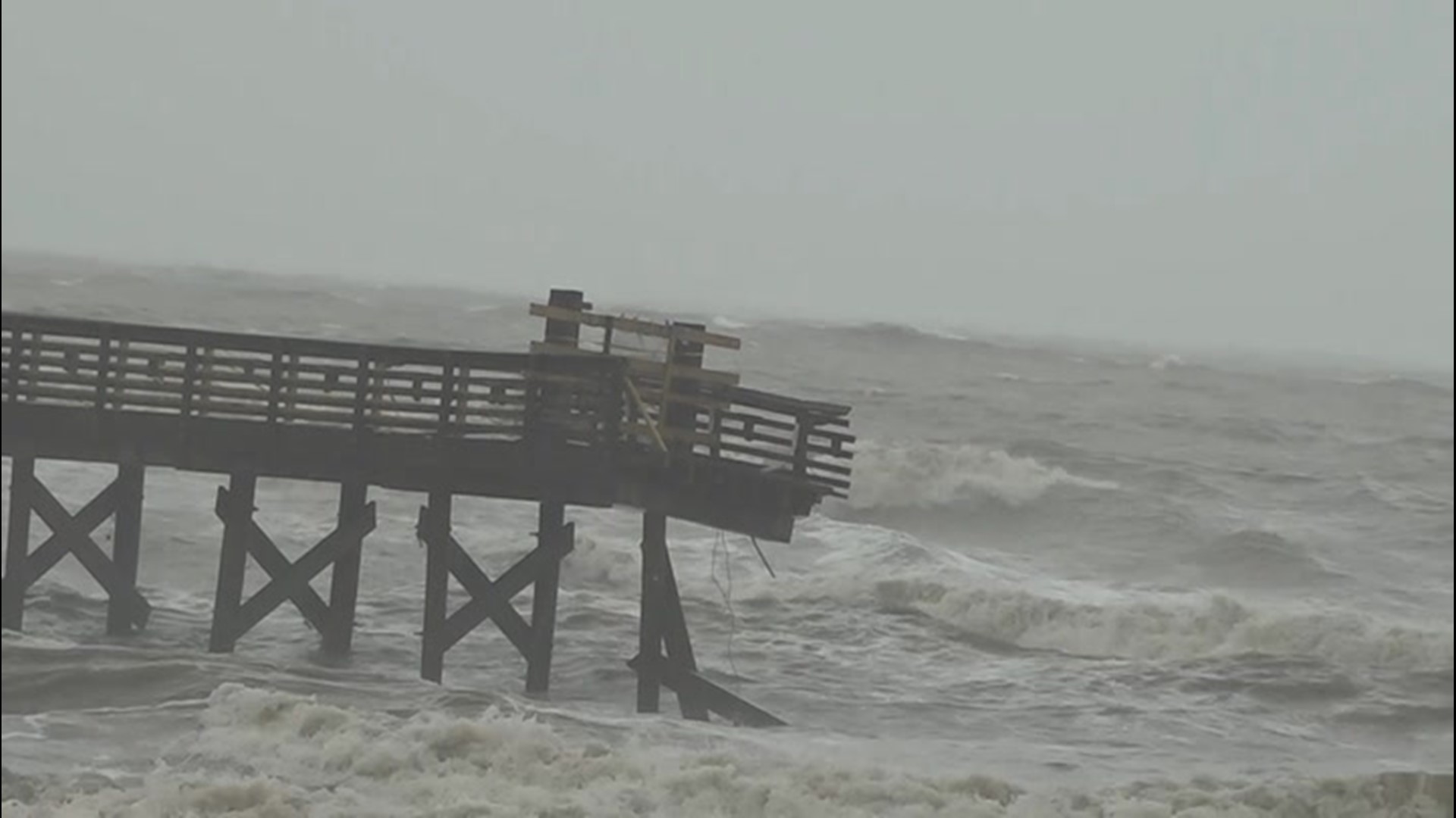 Chunk of pier torn by Beta's storm surge | wkyc.com