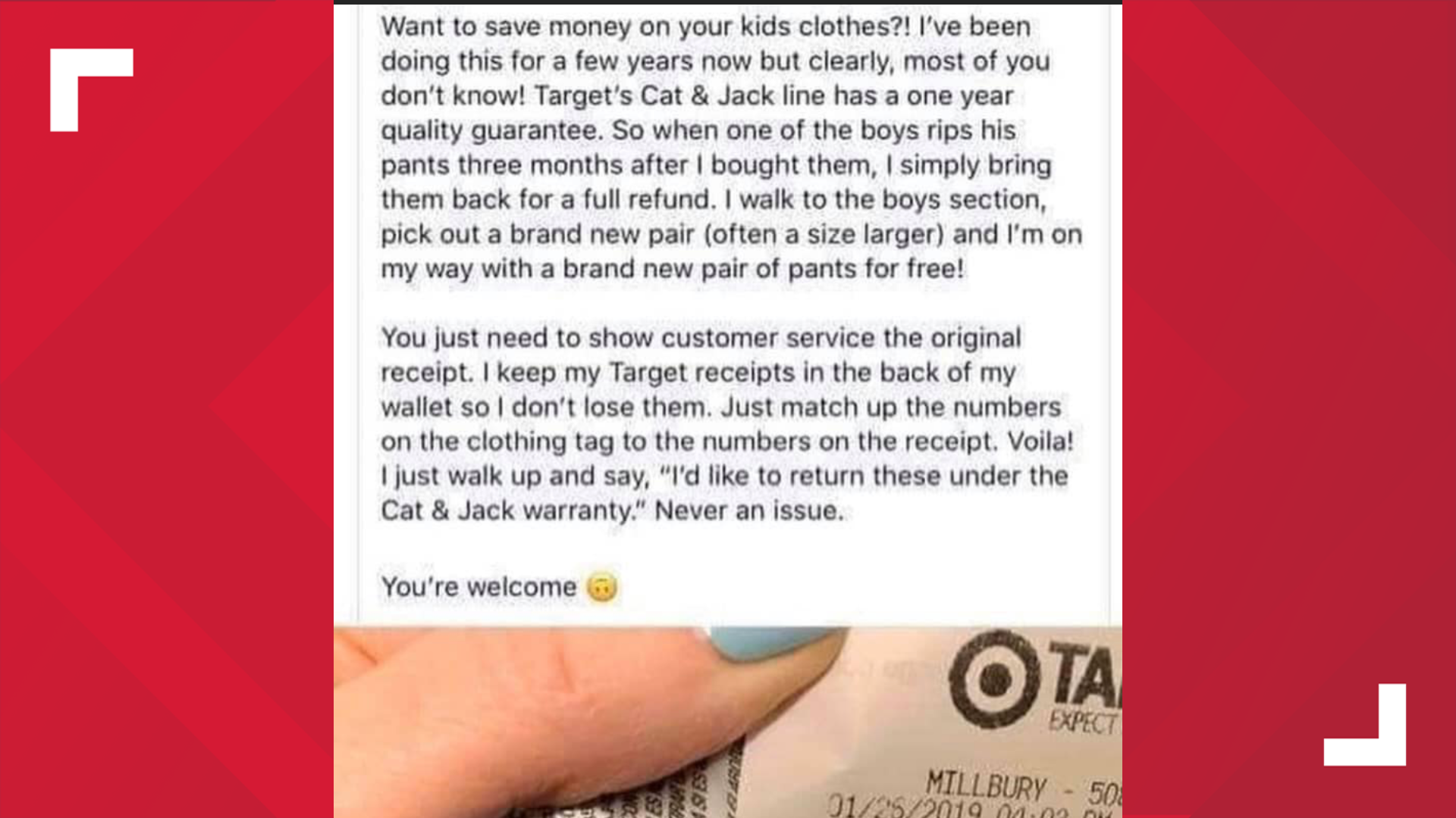 Is viral claim about Target's return policy a hack or hoax?