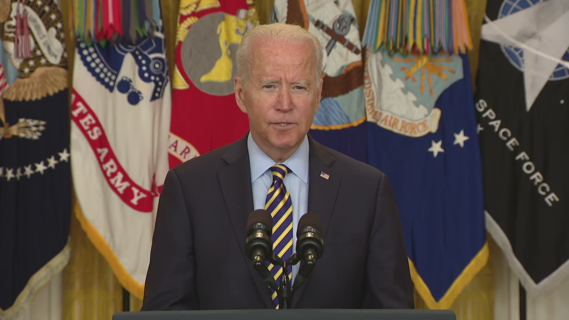 President Joe Biden provided an update Thursday on the largely completed U.S. troop withdrawal from Afghanistan.