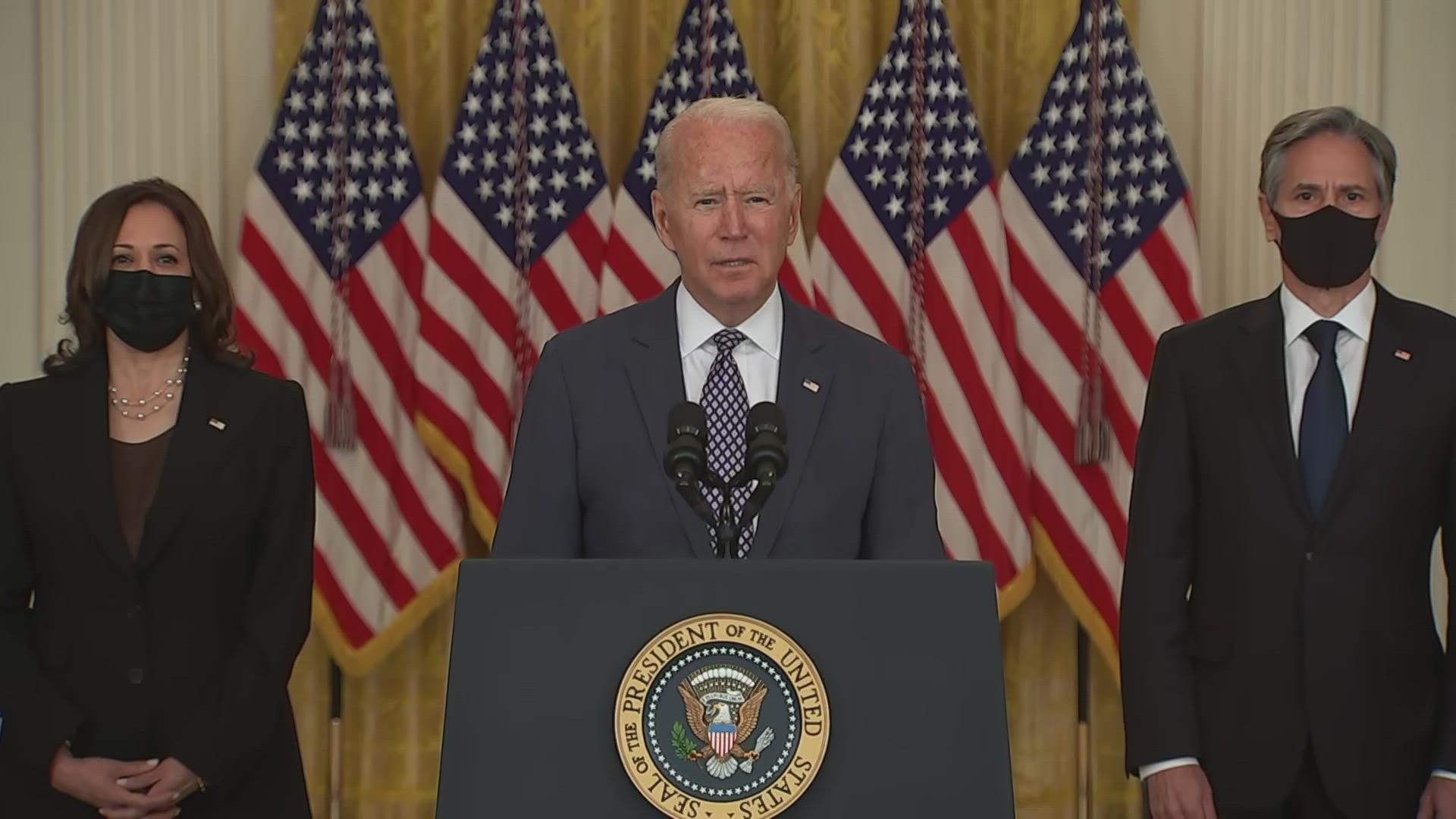 President Biden said Friday he will mobilize every resource necessary to get all Americans in Afghanistan home.