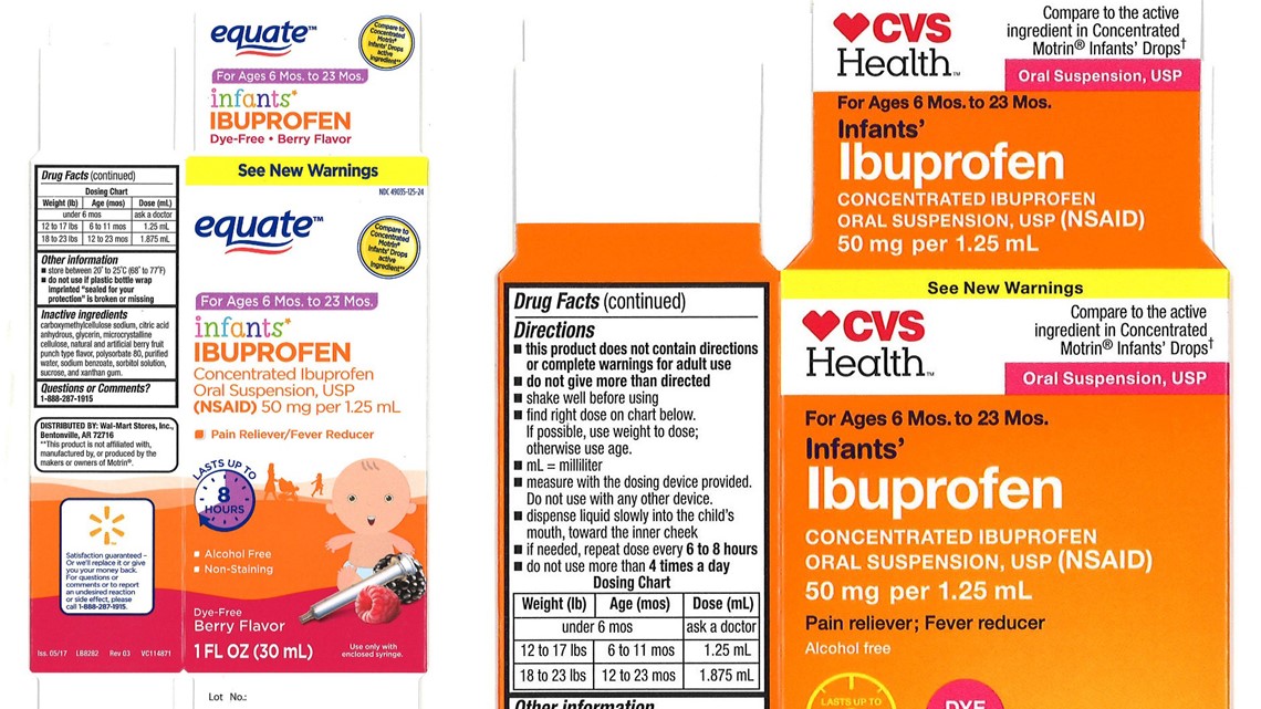 Infant ibuprofen recall expanded due to higher levels of concentration