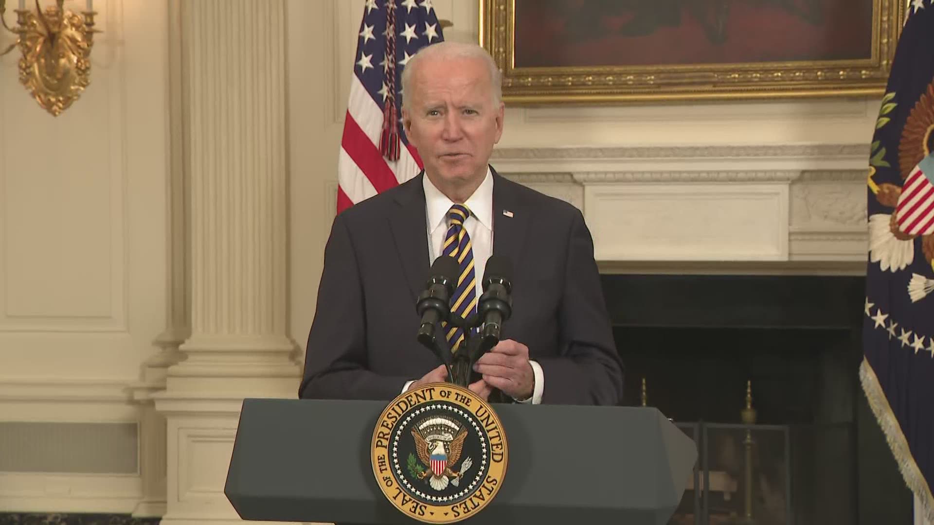 President Joe Biden spoke before signing an executive order to review U.S. supply chains for large-capacity batteries, pharmaceuticals and critical minerals.