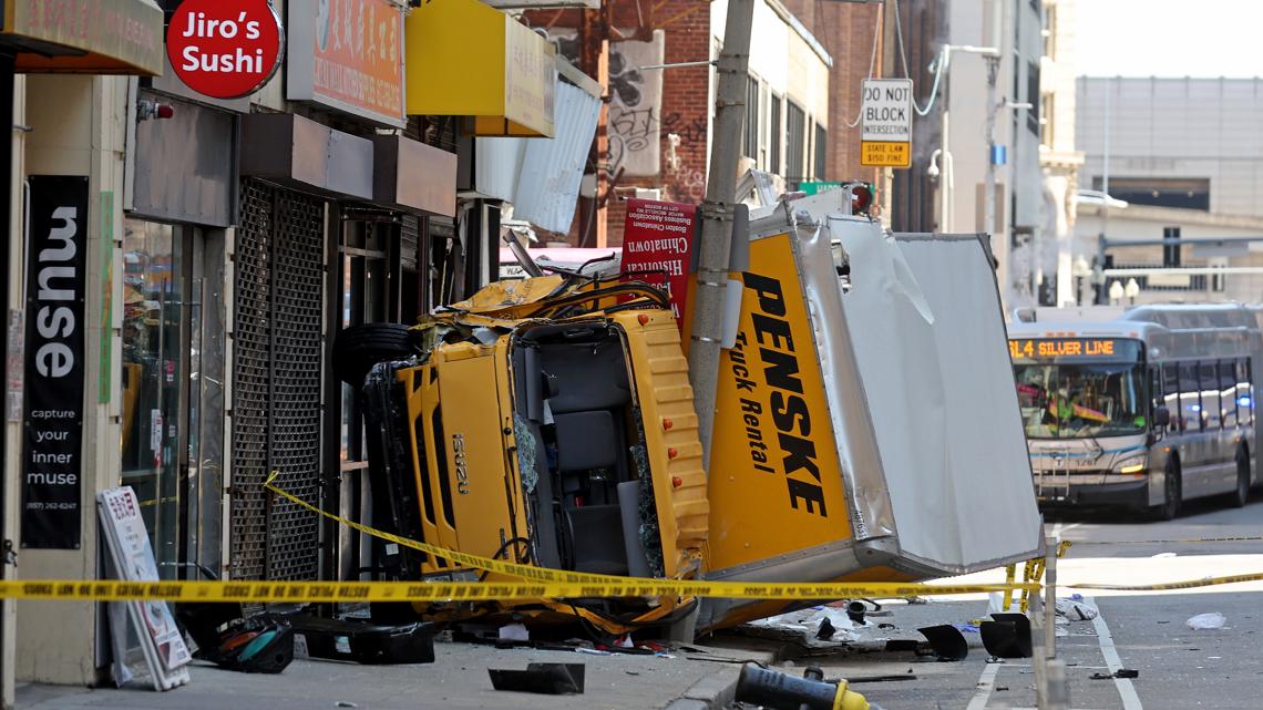 Box truck crashes into building, injuring 6 in Boston | wkyc.com