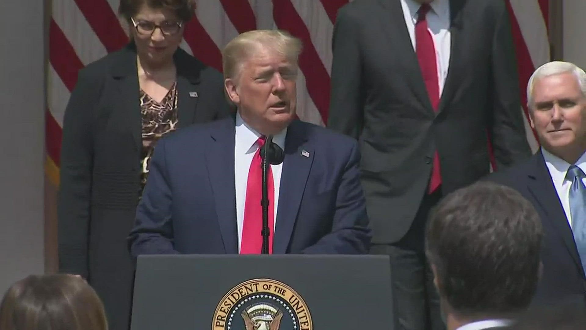 President Donald Trump addressed the nation after the unemployment rate in May dropped to 13.3%. The US added 2.5 million jobs after the coronavirus impact.