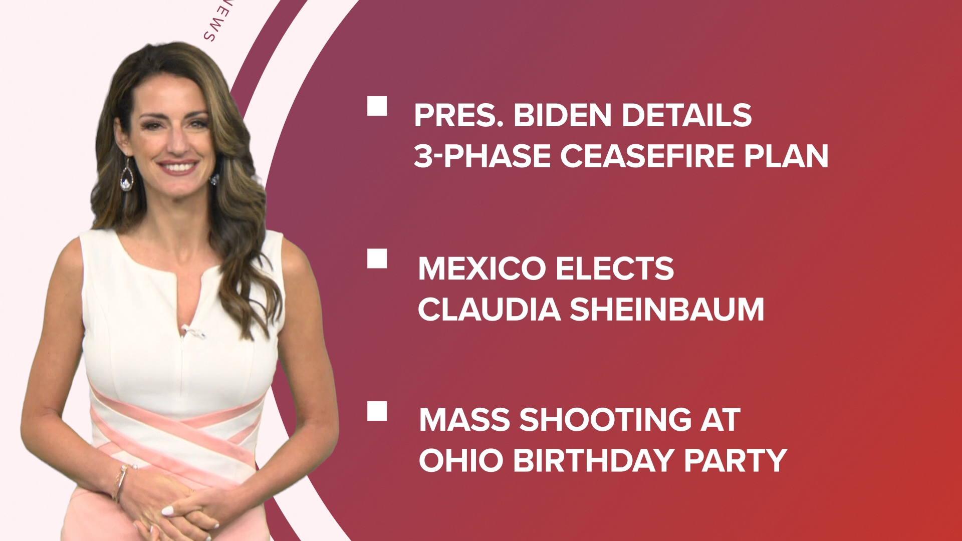 A look at what is happening in the news from Pres. Biden's cease-fire plan and a shark attack to a mass shooting at an Ohio birthday party.
