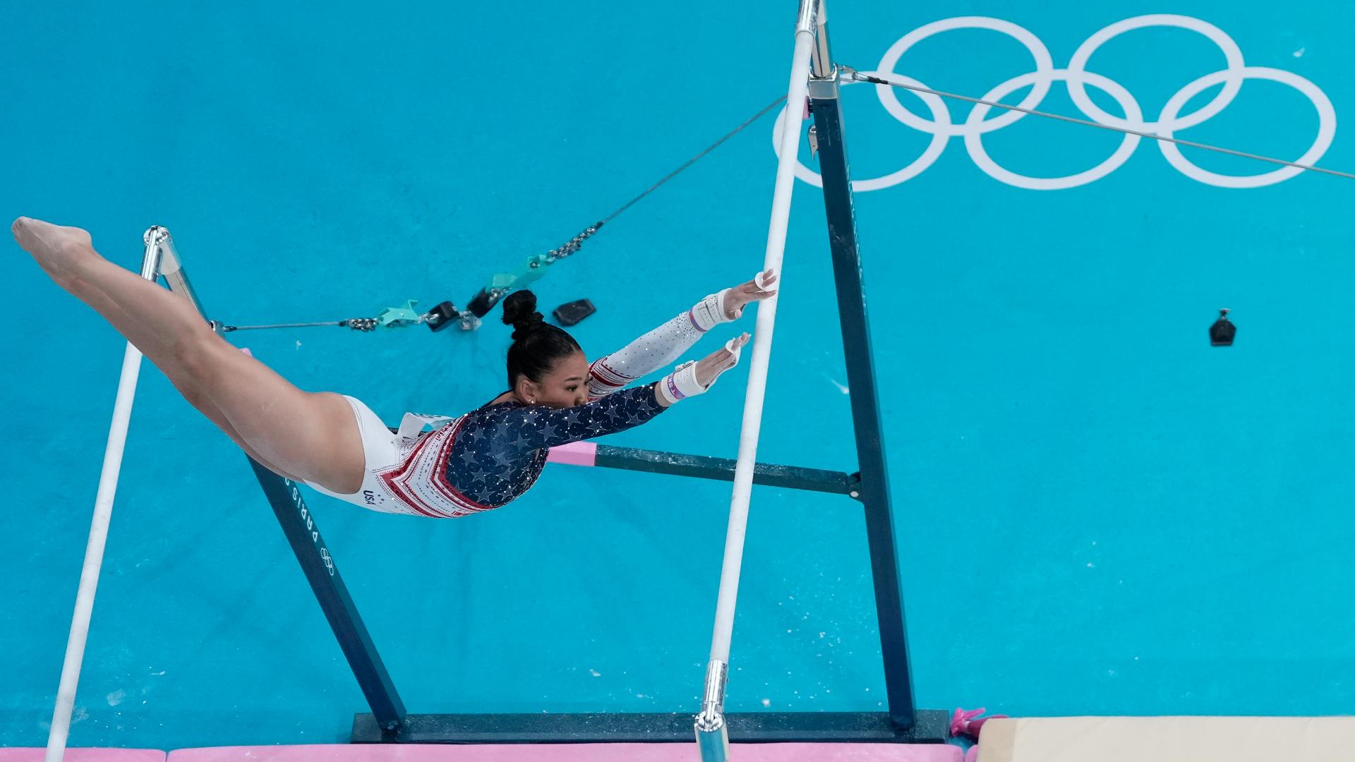 Suni Lee takes U.S. teammate Simon Biles' place in the gymnastics spotlight at the 2024 Paris Olympics when she looks to medal in the uneven bars.