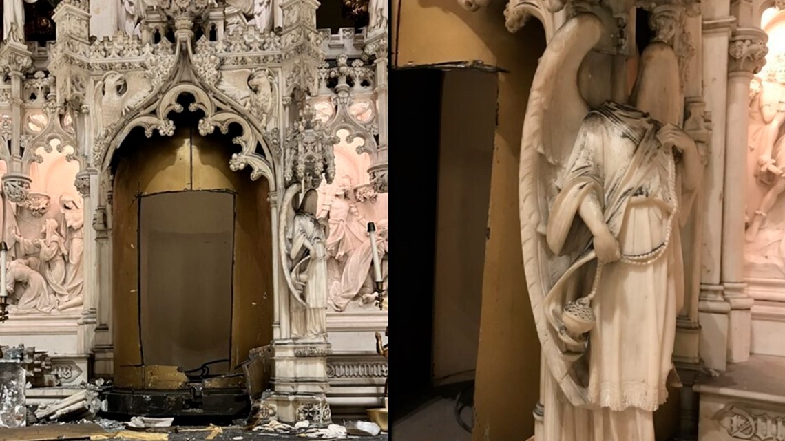 Holy relic stolen, angel statues decapitated at New York church
