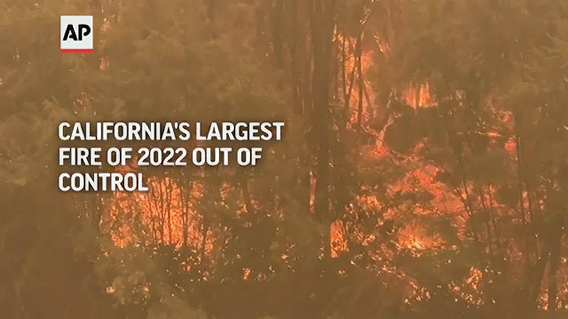 The McKinney Fire in Northern California near the state line with Oregon exploded in size to nearly 87 square miles. It is California's largest wildfire of the year.
