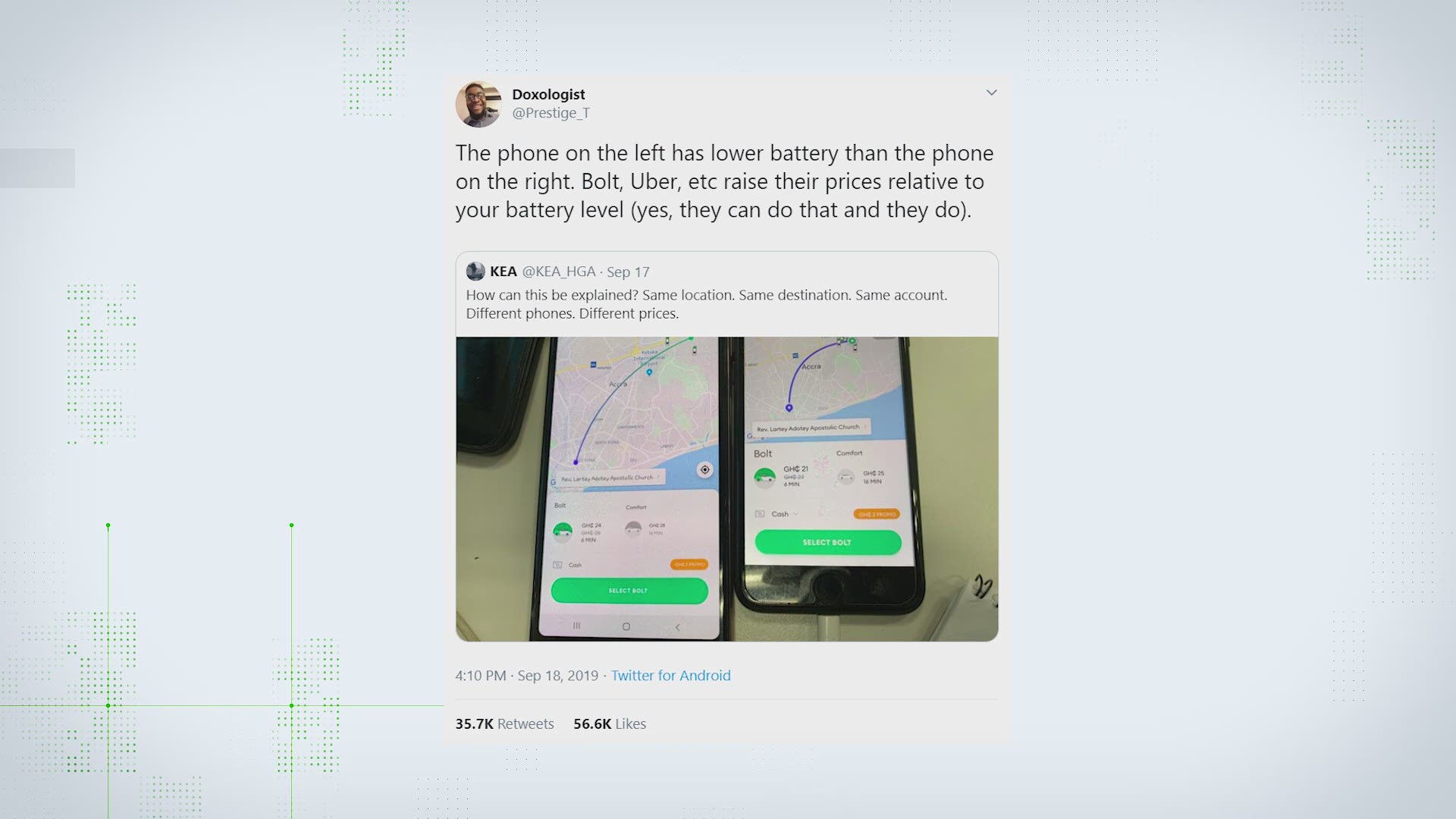 A viral claim alleged that the lower your phone battery, the higher your Uber ride might cost. Our VERIFY team put it to the test.