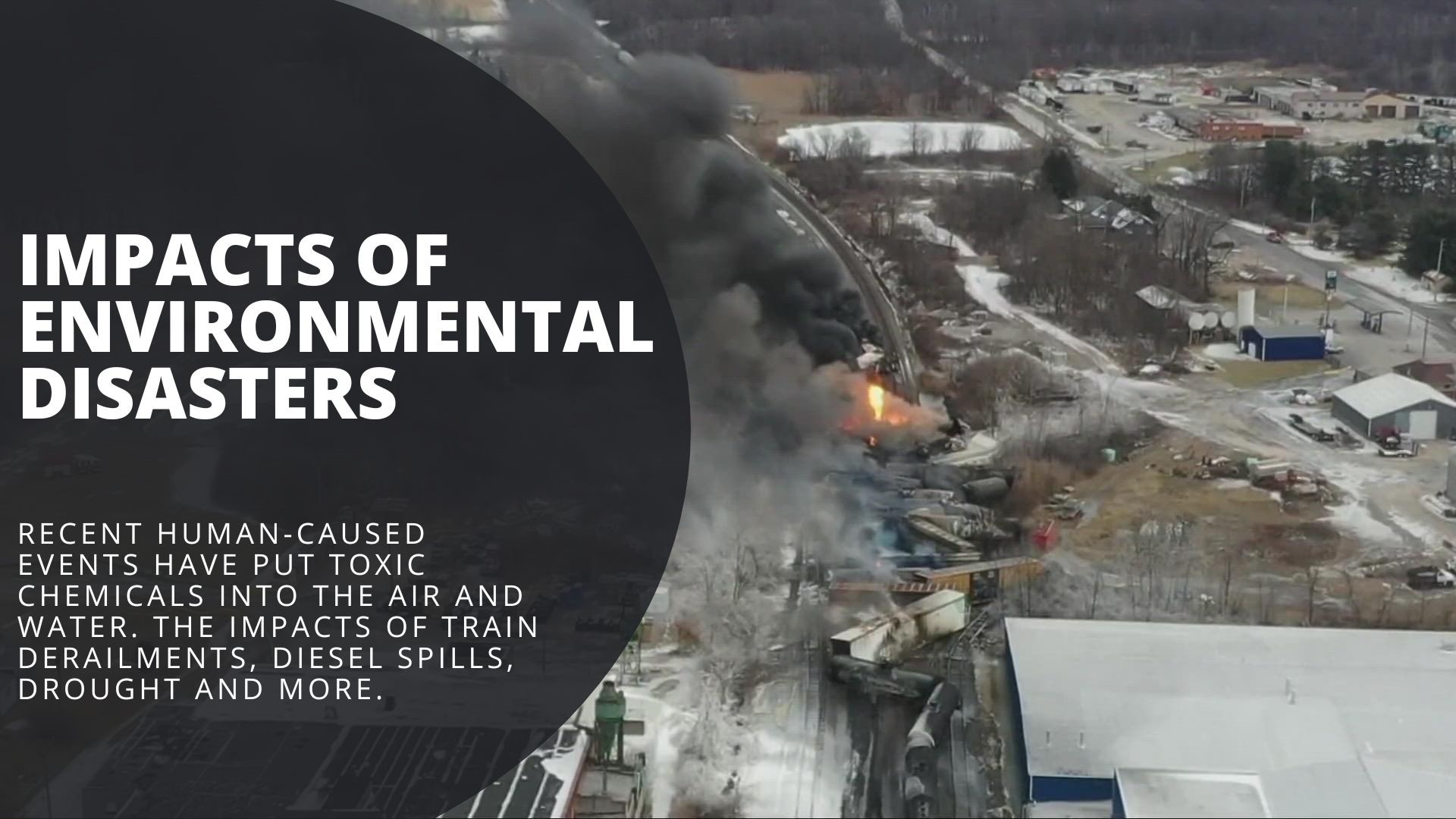 A deeper dive into how recent human-caused accidents are creating environmental disasters. From train derailments to drought and polluted waterways.