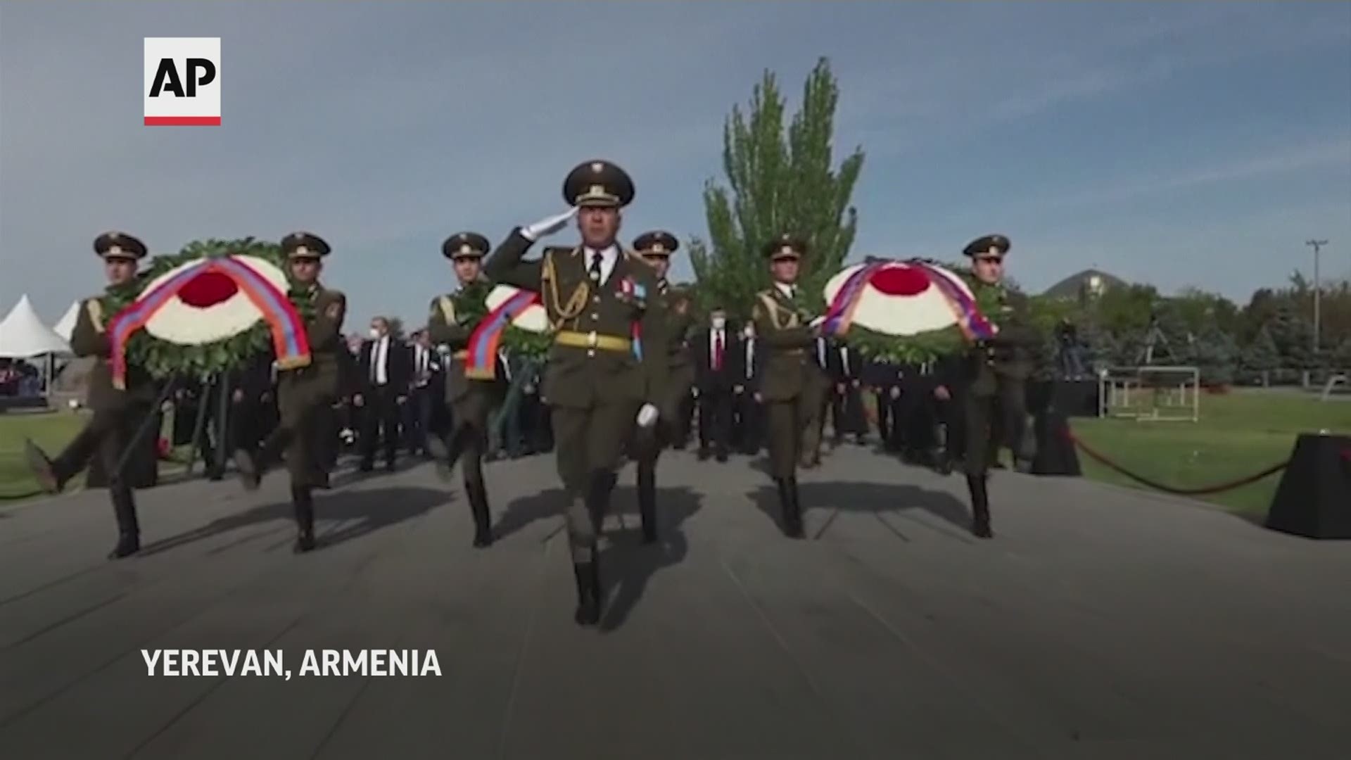 Armenian officials laid wreaths at the country's memorial to commemorate the 1.5 million Armenians who were killed in Ottoman Turkey 106 years ago on Saturday.