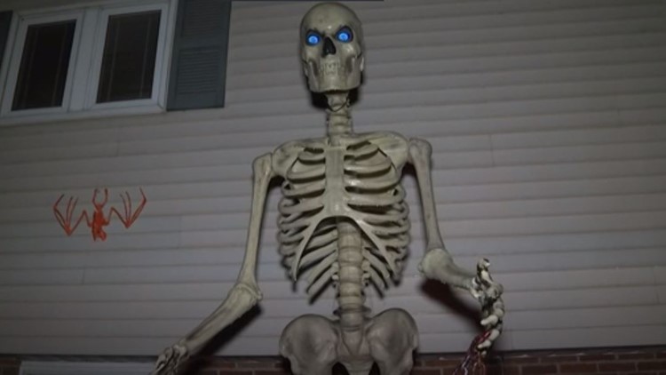 'See you soon, idiots': NC man puts 13-foot skeleton in his yard to encourage vaccinations