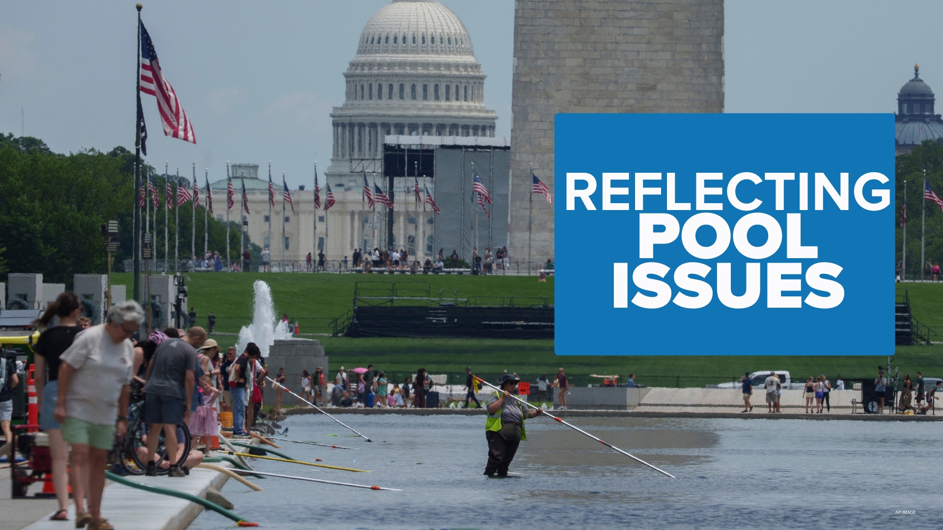 Reflecting Pool liner was cut with a sharp knife or razor, National ...