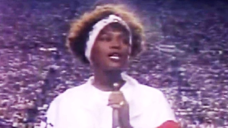 Whitney houston at the deals super bowl