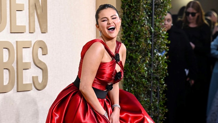 Selena Gomez Is a Crimson Rose at 2024 Golden Globes | wkyc.com Selena Gomez Is a Crimson Rose at 2024 Golden Globes | wkyc.com