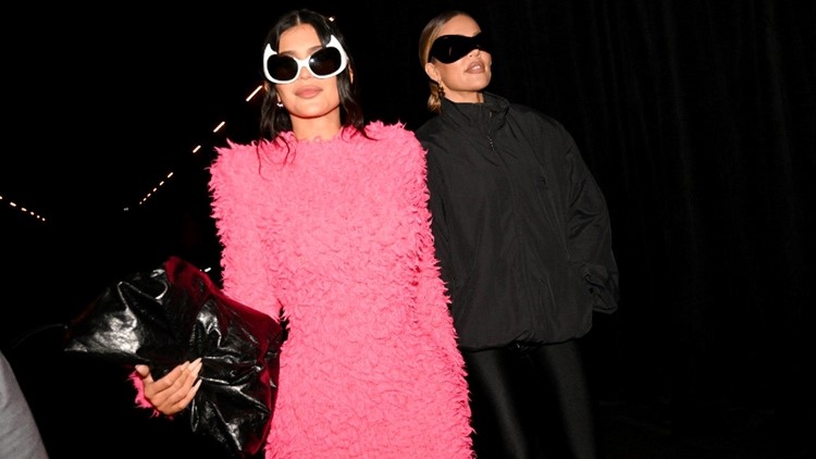 Khloe Kardashian, Kylie Jenner Support Kanye West at Balenciaga Show in Paris