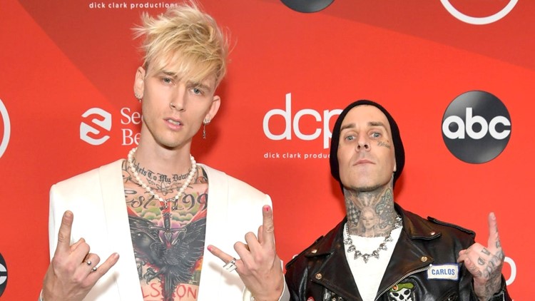 Machine Gun Kelly Gets a Tattoo That Looks Like His Throat Is Slit  and  Its Eerily Realistic  Entertainment Tonight