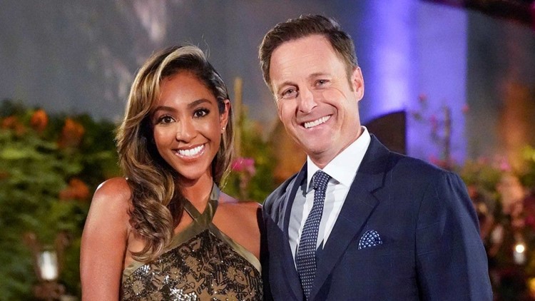 sachin and babi light blue dress The Bachelorette' Star Tayshia Adams Wears Randi Rahm's Designs: Pics main image 0