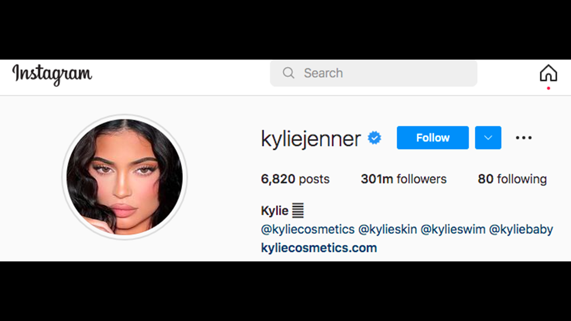 Kylie Jenner is the first woman in history to have 300 million