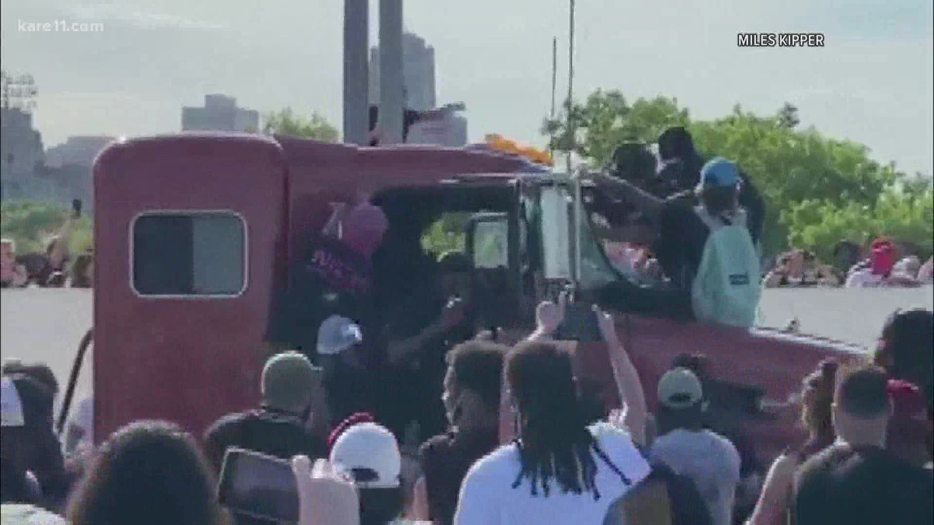 Randy Shaver interviewed a man who was on the I-35W bridge as a semi drove through a crowd.