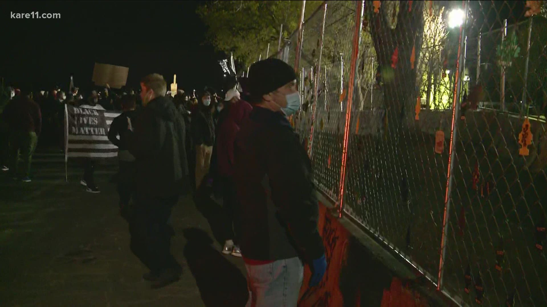 Demonstrators gathered for a seventh night since Daunte Wright was shot and killed by a former Brooklyn Center police officer.