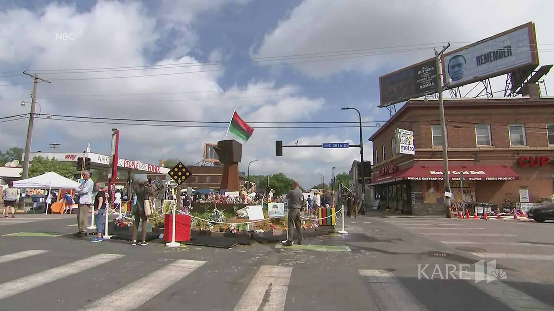 NBC News cameras were rolling when multiple gunshots sounded at George Floyd Square at 38th & Chicago on the one year anniversary of Floyd's death.