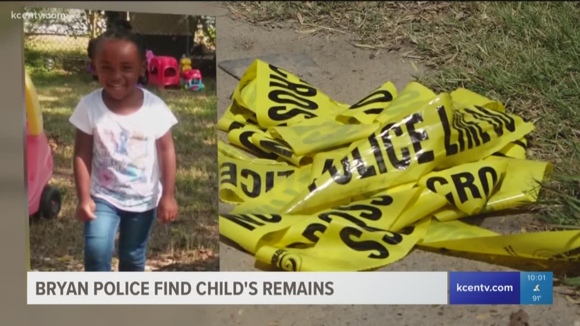 Police said they believe the remains may belong to the missing three-year-old