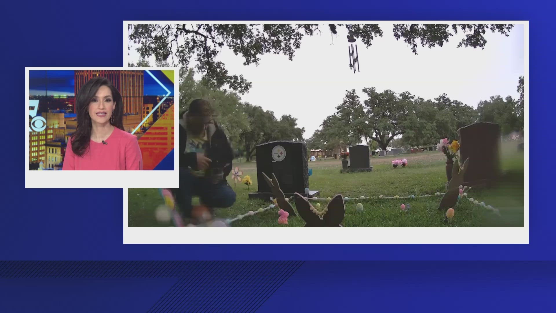 One video shows a man stealing from the grave of a little girl.