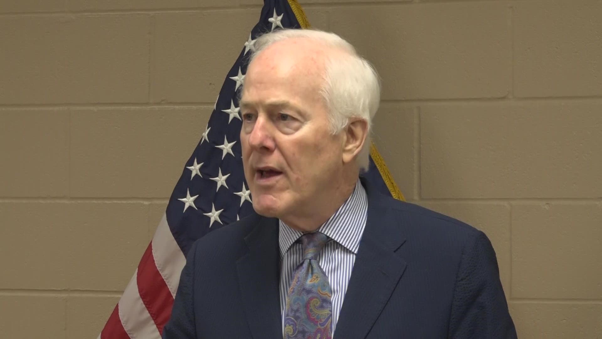 In a news conference on Monday, US Senator John Cornyn said some of his priorities include keeping guns away from criminals and the mentally ill.