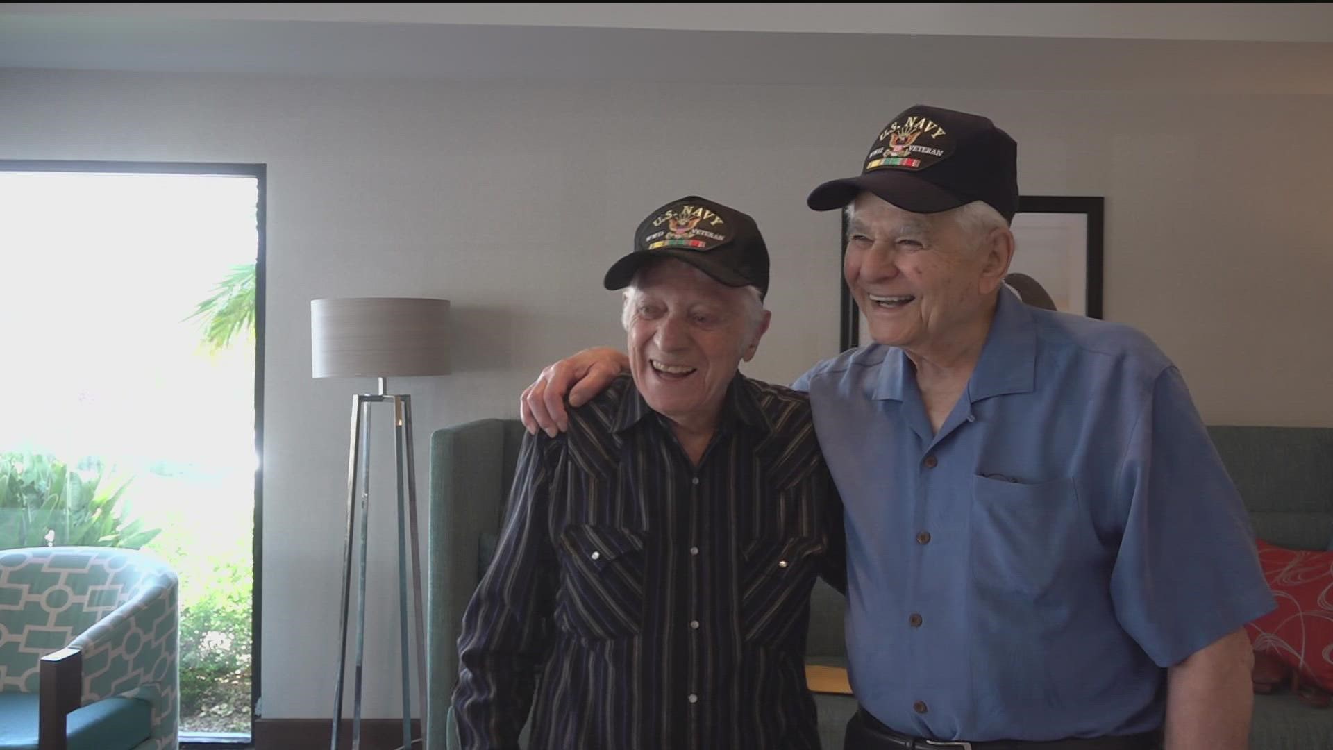 Two WWII veterans who became best friends while training in Camp Pendleton reunite after not knowing what happened to them while in combat.