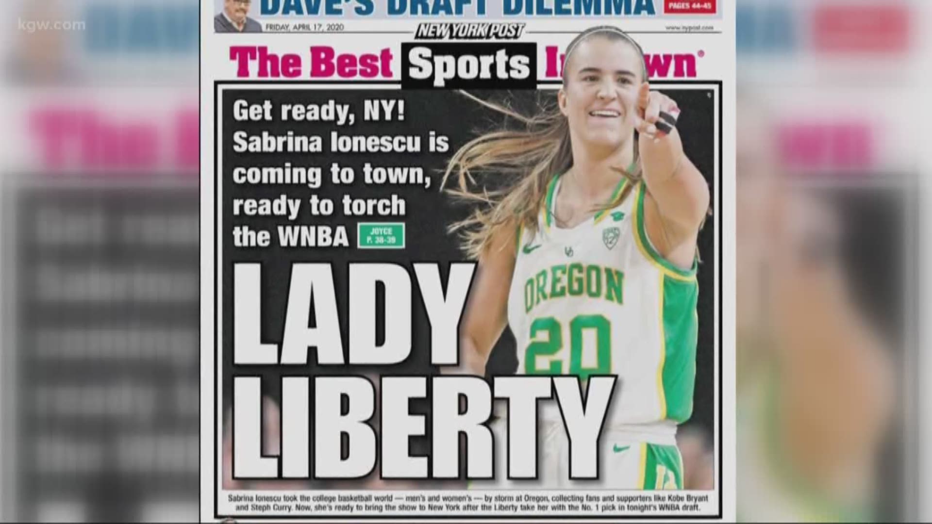 The GOAT is heading to the Big Apple. Sabrina Ionescu was picked No. 1 by the New York Liberty. Her pro jersey sold out in less than an hour.