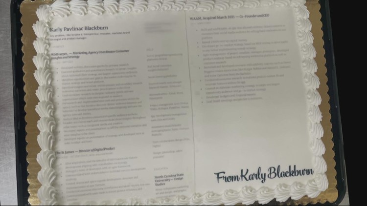 North Carolina woman prints her resume on a cake, has it delivered to Nike