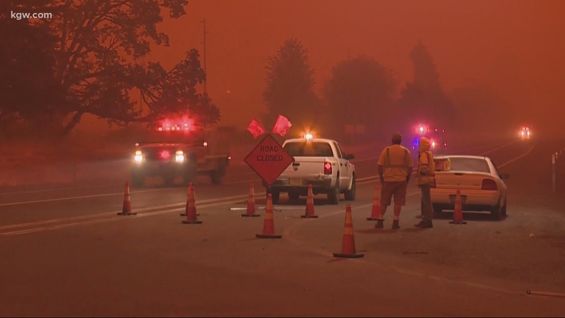 Many of the people who left their homes went to the Oregon Fairgrounds where the Red Cross is set up.