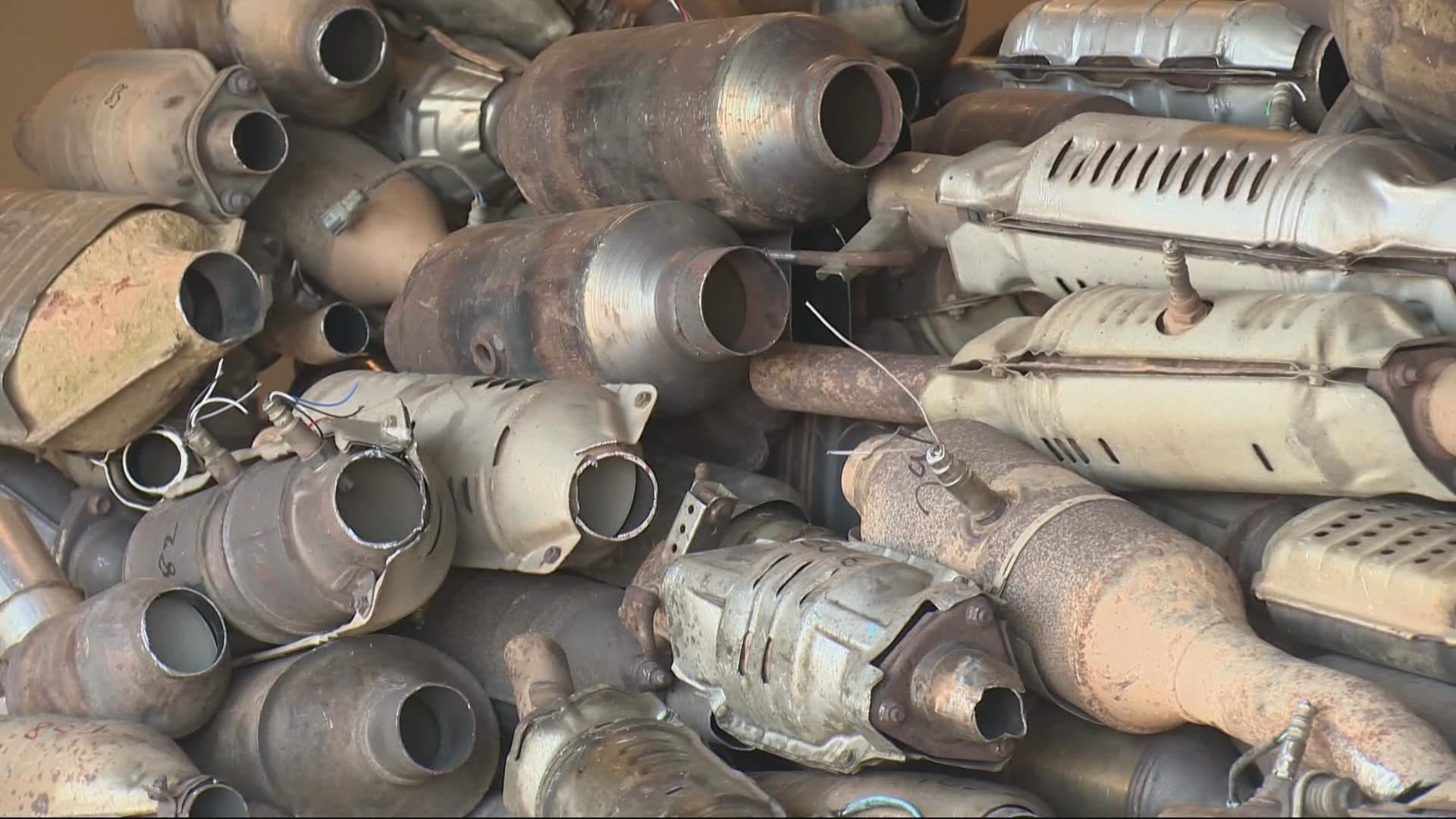 Police said that they charged 14 suspects in connection with the thefts. Around 3,000 catalytic converters were recovered in a series of search warrants.