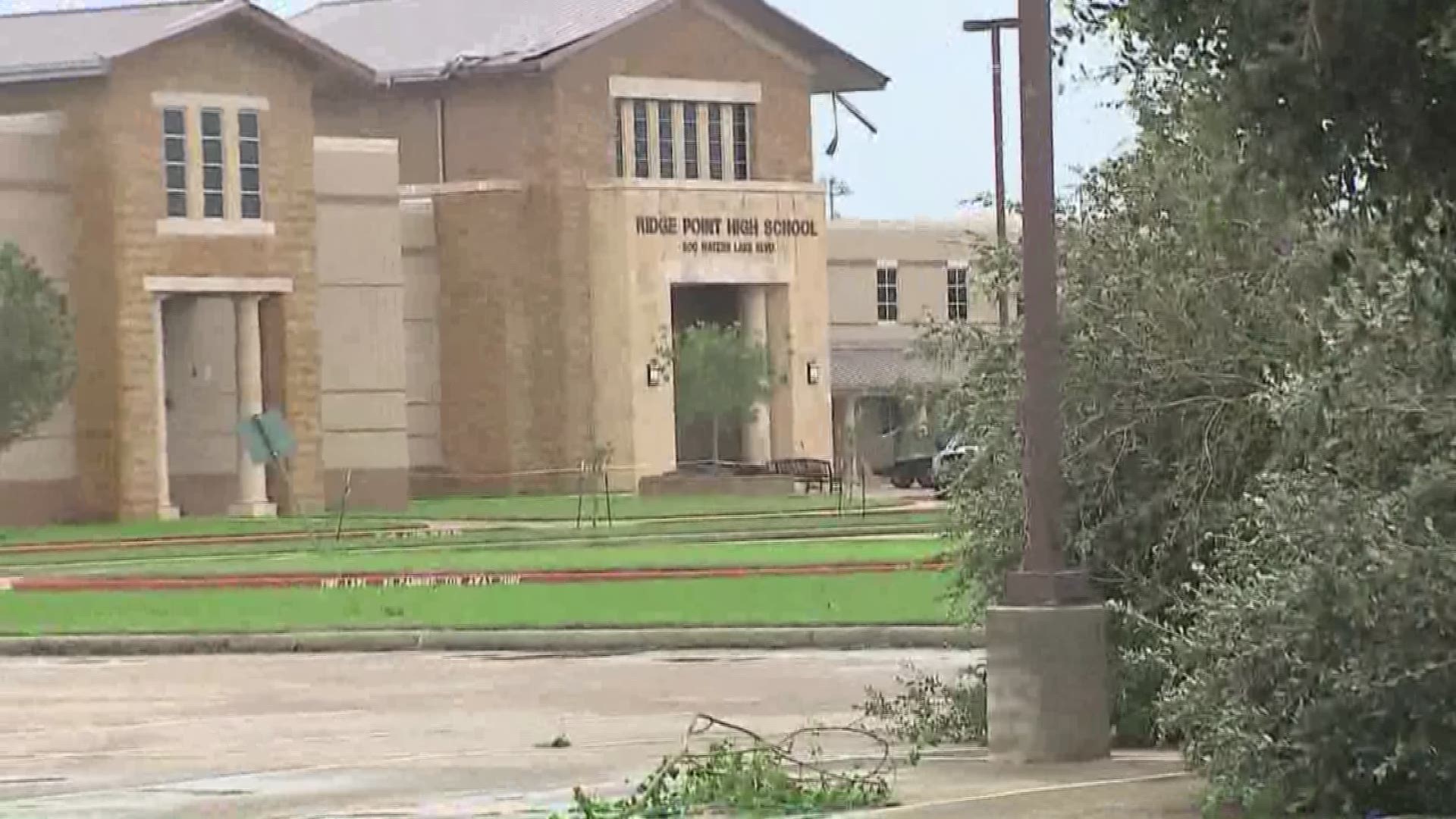 At least 50 homes were hit by strong winds in the Sienna Plantation area.