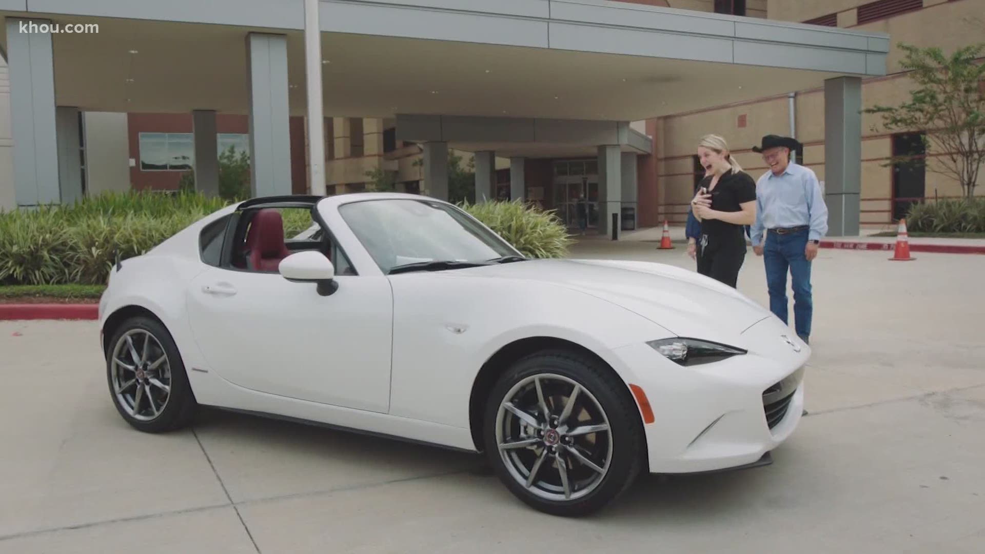 An ICU nurse at Memorial Hermann was awarded a new Mazda car for going above and beyond during the COVID-19 pandemic.