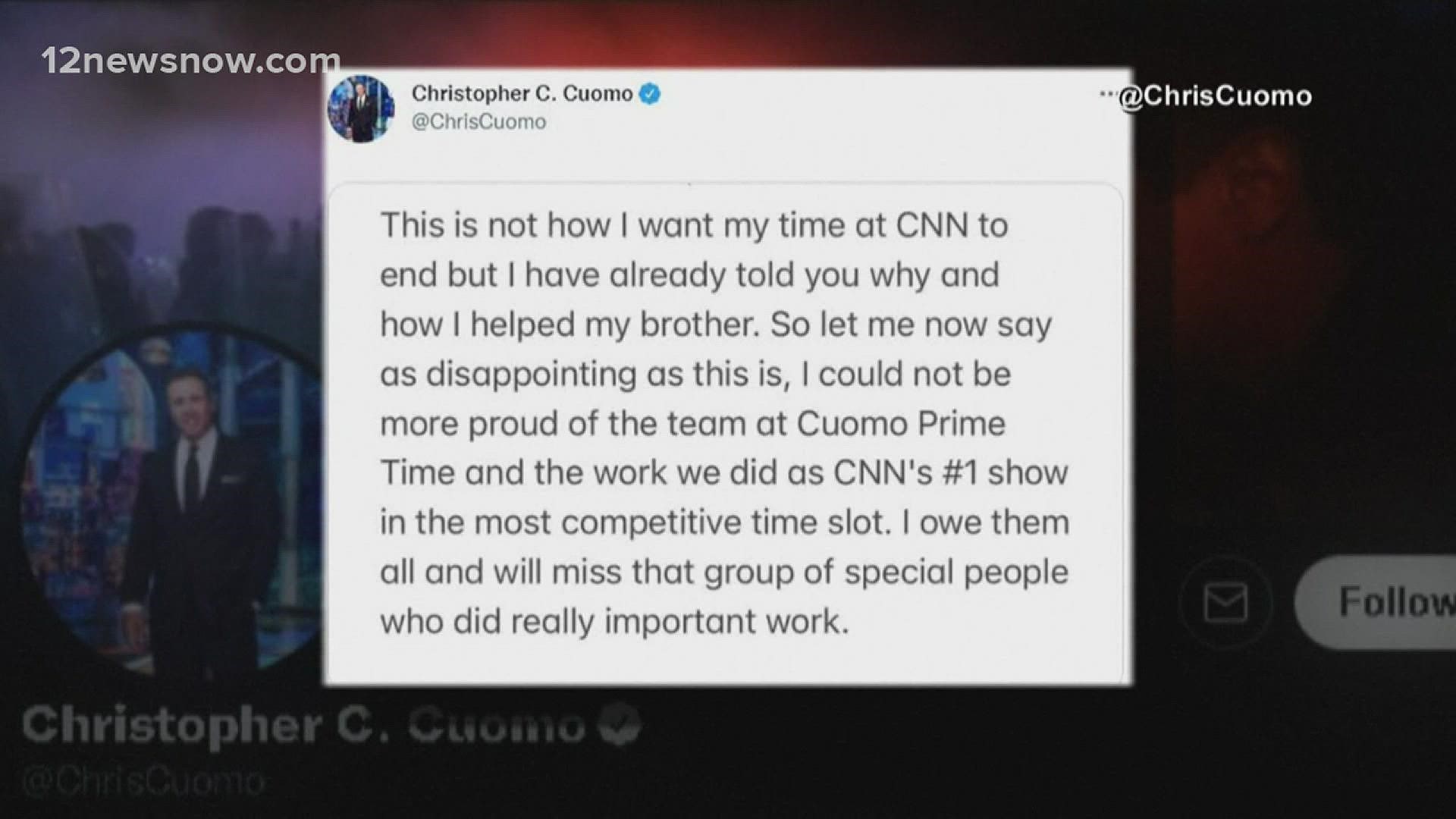 Cuomo released a statement saying this was not how he hoped for things to end for his time at CNN.
