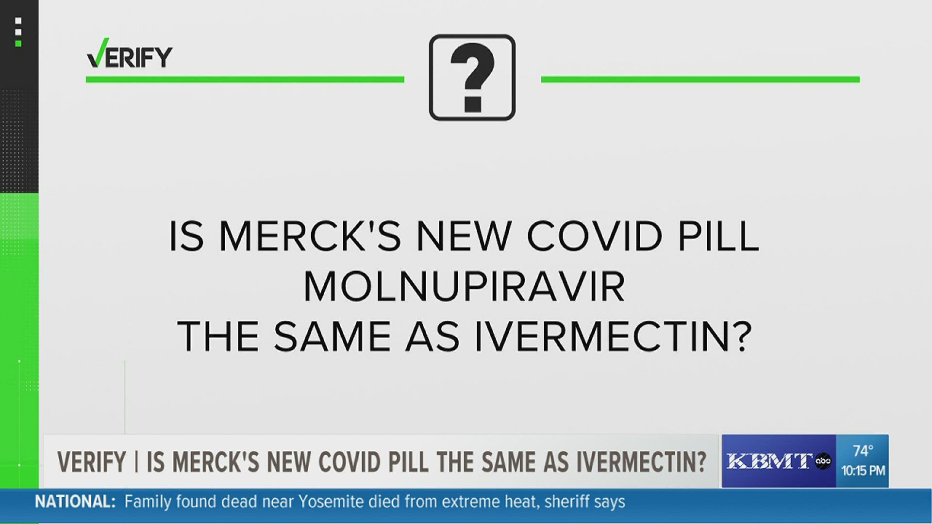 Verify Is Merck S New Covid 19 Pill Molnupiravir The Same As Ivermectin Wkyc Com