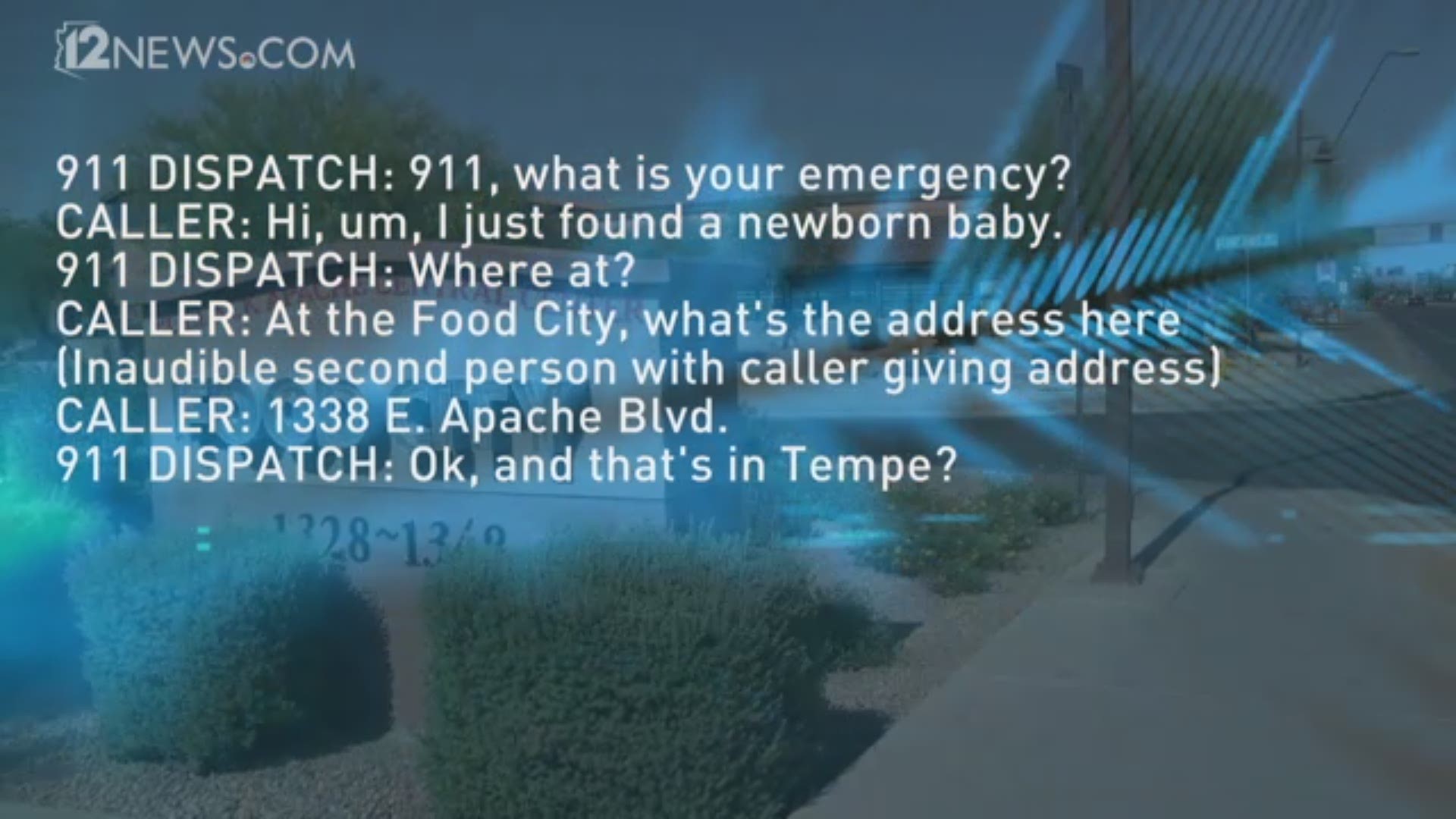 Tempe police have released the 911 call made after an abandoned baby was found in a shopping cart.
