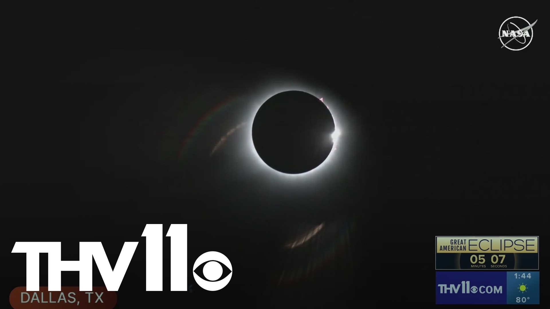 Here's a look at the total solar eclipse's diamond ring effect that was observed in Dallas, Texas.