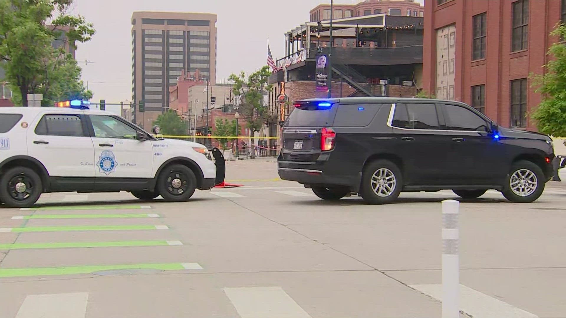 The shooting happened near where fans were celebrating the Denver Nuggets NBA championship but police have not said if the shooting was connected to the celebration.