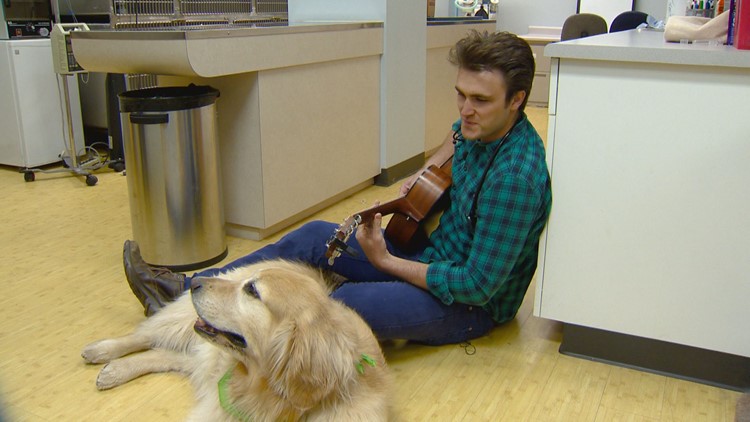 Watch this veterinarian croon Elvis to a nervous dog and have your heart melted