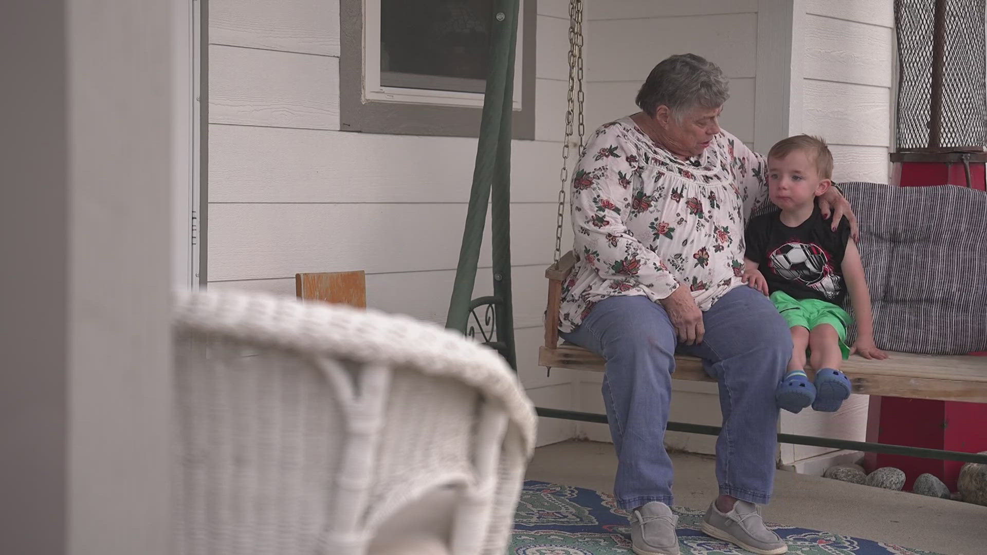 Sharon Lewis said she fell and hit her head on a cement step late at night. The only other person around to help her was her 3-year-old great-grandson.