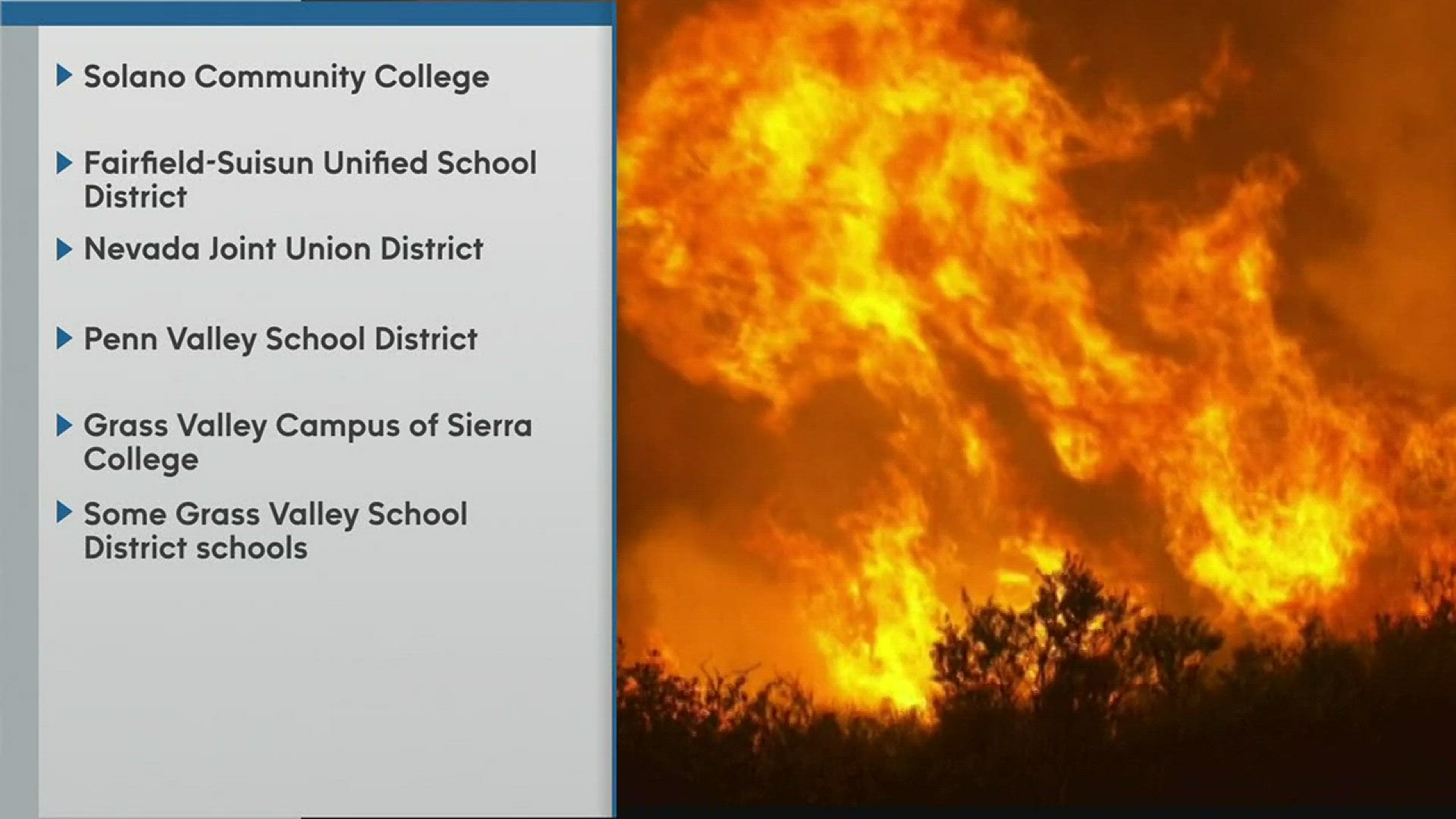 Many students haven't been able to attend school the past couple of days because of the fires.