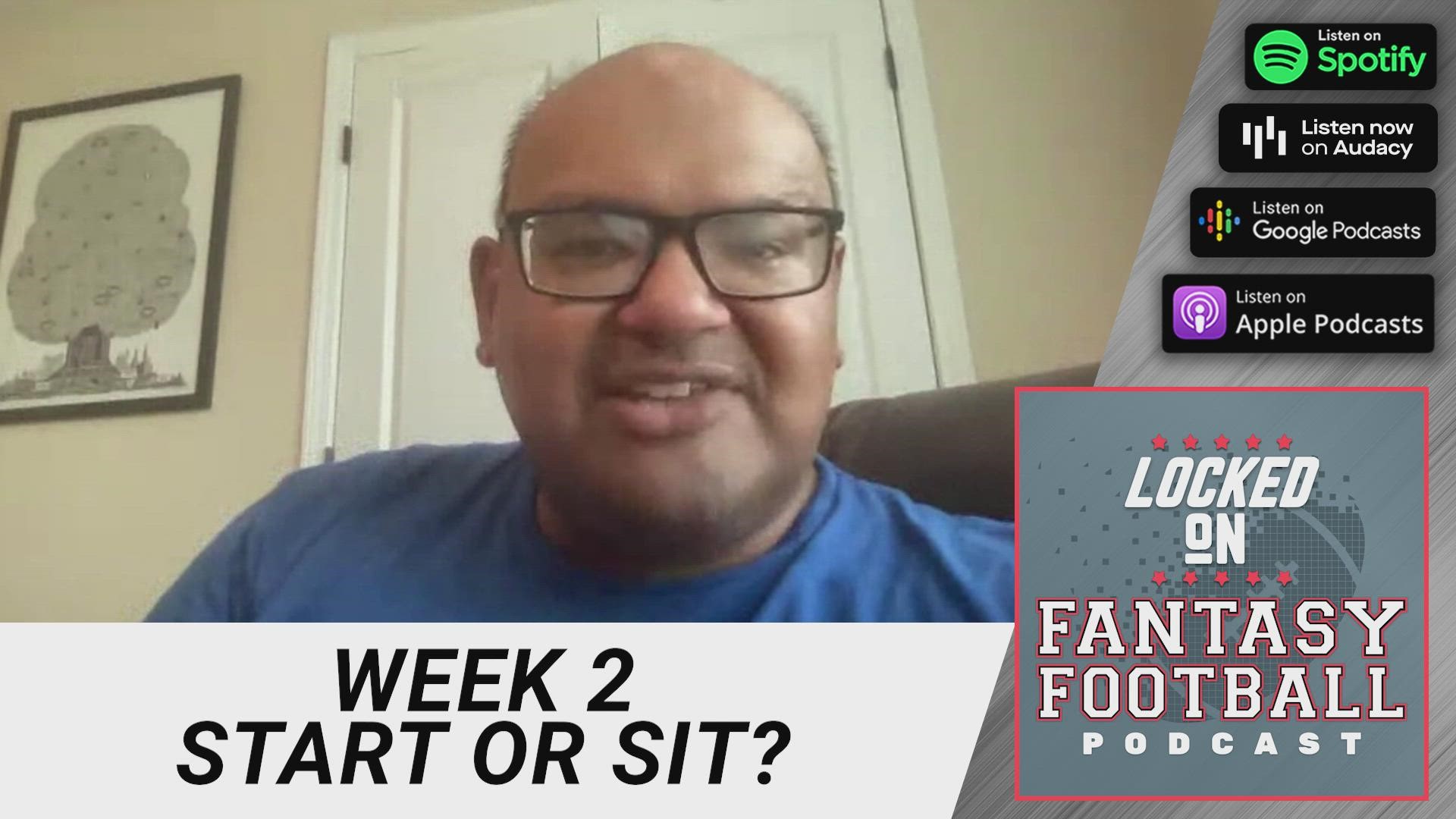 Locked On Fantasy Football host Vinnie Iyer runs through two players at each position that he's either starting or sitting this week.