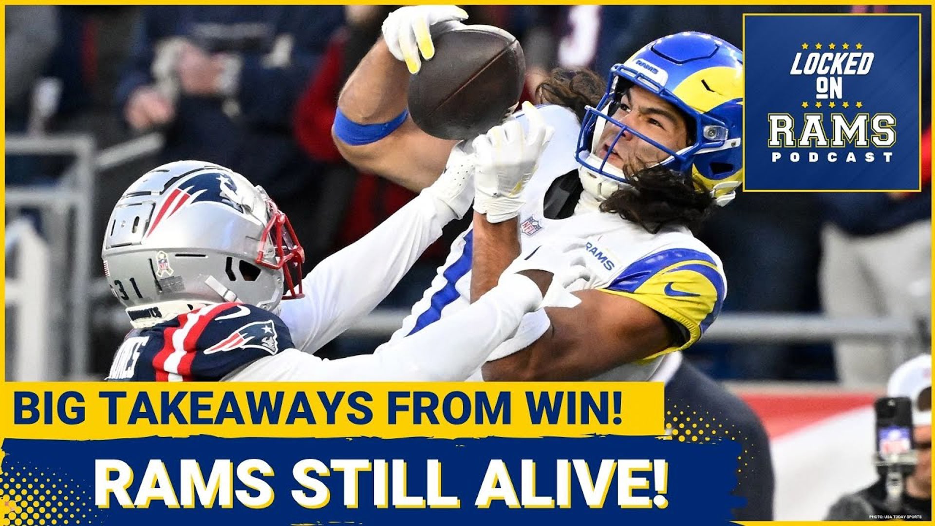 The Los Angeles Rams got a much-needed 28-22 road win over the Patriots to keep their playoff hopes alive.